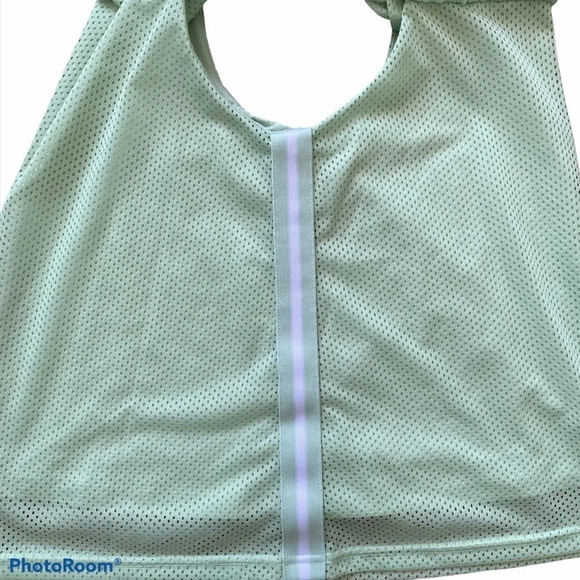 PUMA Extreme Off Shoulder Mesh Mint Ruffle Top  L - Picture 5 of 9